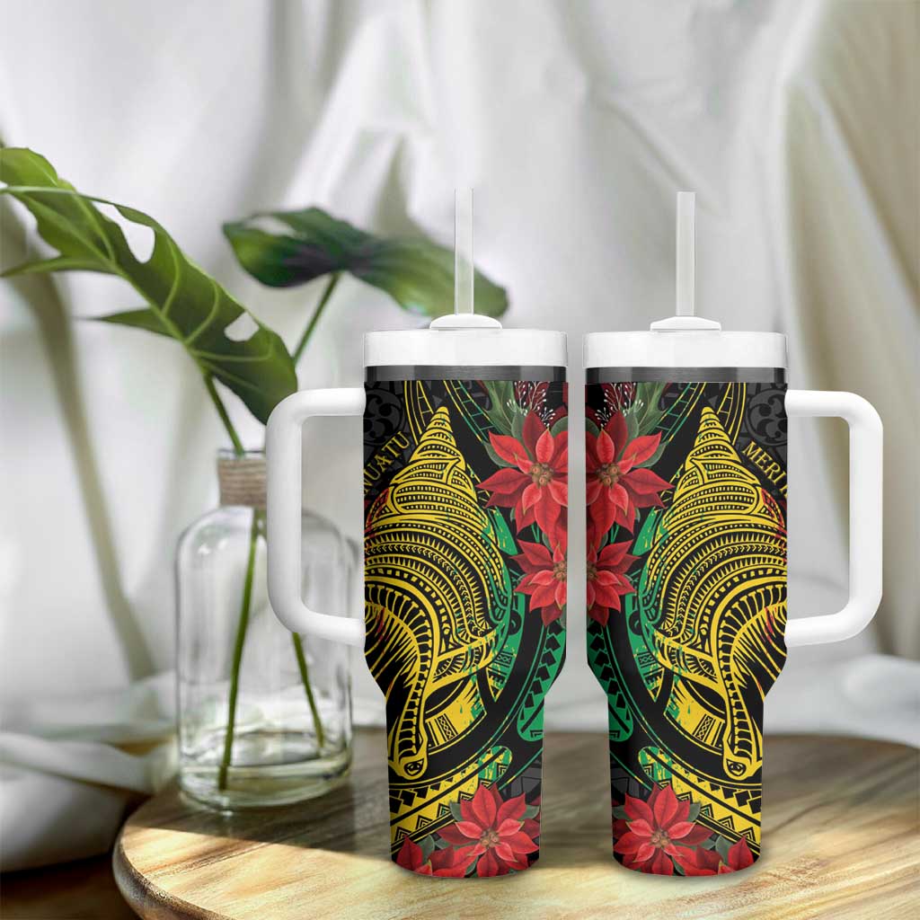 Vanuatu Meri Krismas Conch Shell Tribal Art Custom Stanley Cup 40 oz 30 oz Tumbler With HandleTVC2301375 - Image 9