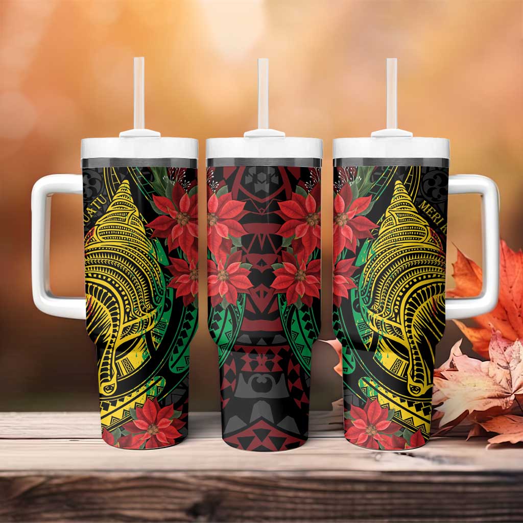 Vanuatu Meri Krismas Conch Shell Tribal Art Custom Stanley Cup 40 oz 30 oz Tumbler With HandleTVC2301375 - Image 4