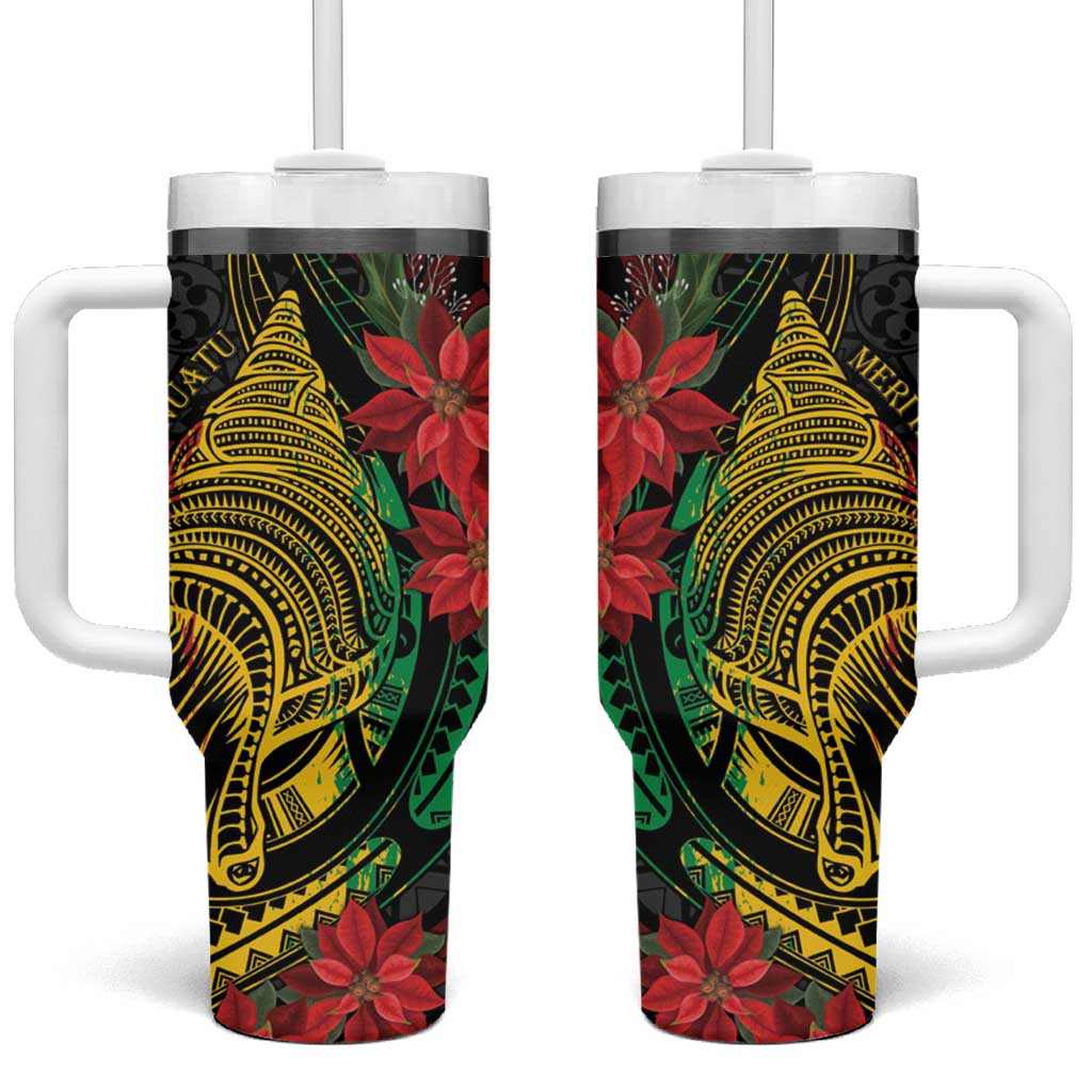 Vanuatu Meri Krismas Conch Shell Tribal Art Custom Stanley Cup 40 oz 30 oz Tumbler With HandleTVC2301375