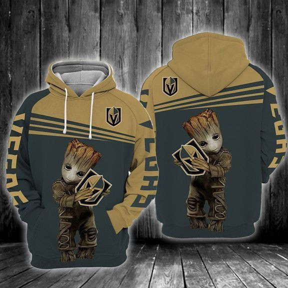 Vegas Golden Knights Groot 3D All Over Print Hoodie, Zip Hoodie