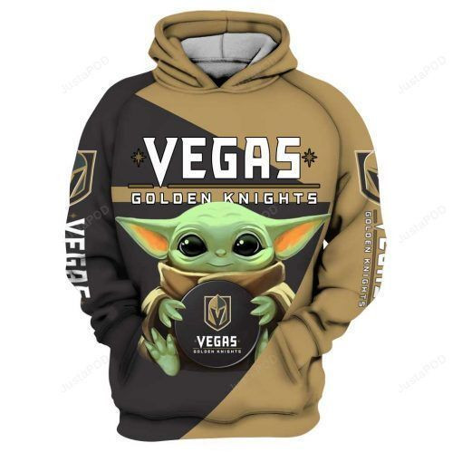 Vegas Golden Knights Nhl Hockey Baby Yoda Star Wars 3D All Over Print Hoodie, Zip Hoodie