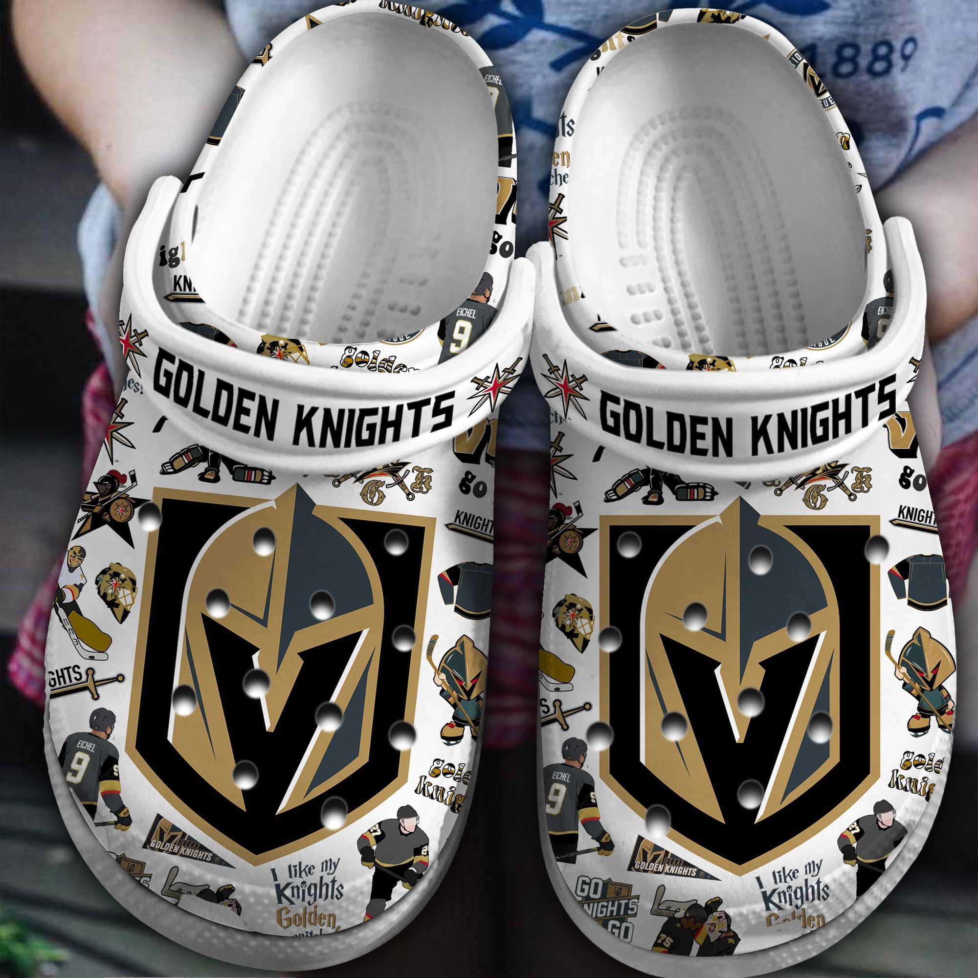 Vegas Golden Knights NHL Ice hockey Sport Crocs Crocband Clogs Shoes Comfortable For Men Women and Kids