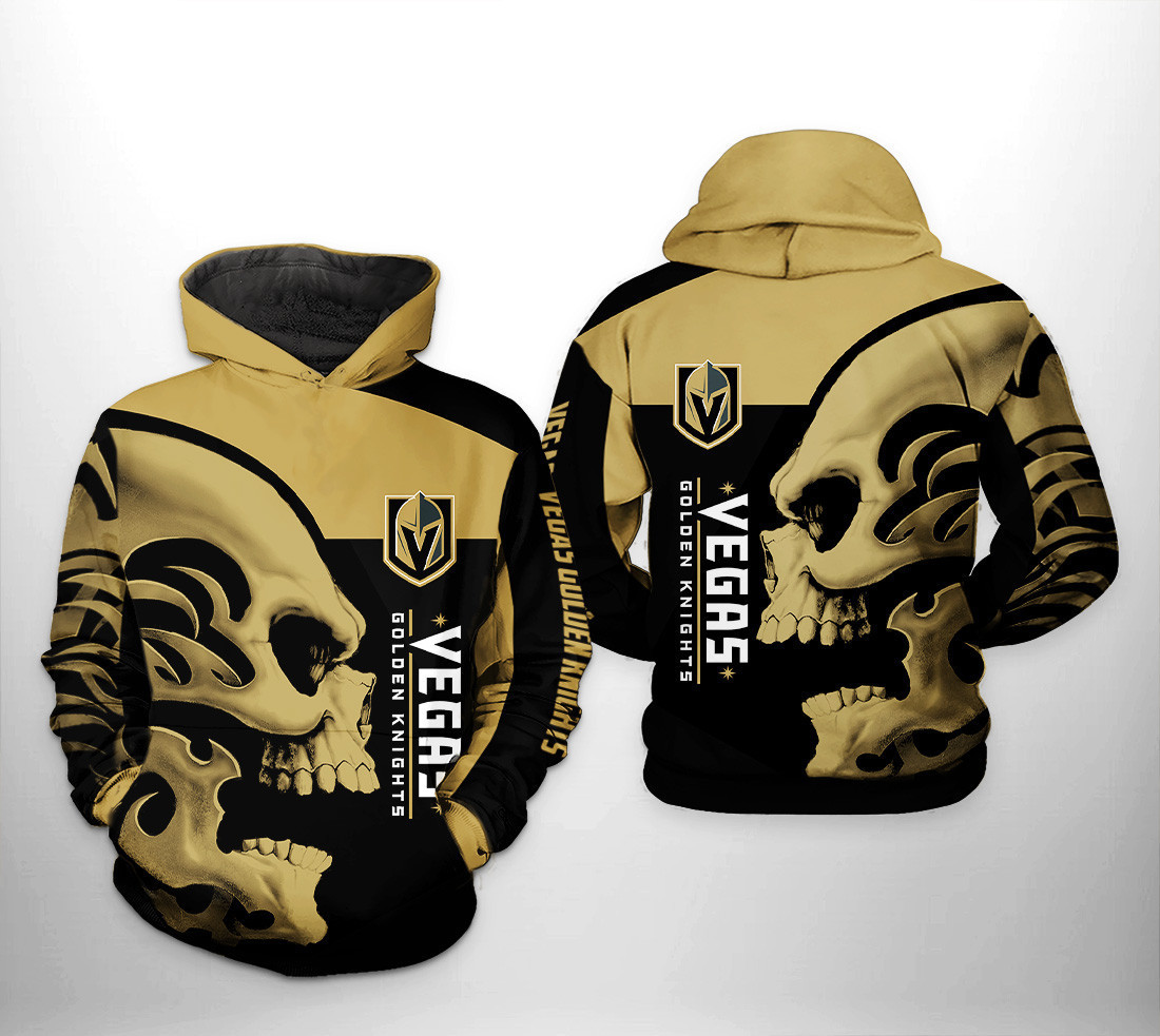 Vegas Golden Knights NHL Skull 3D All Over Print Hoodie, Zip Hoodie