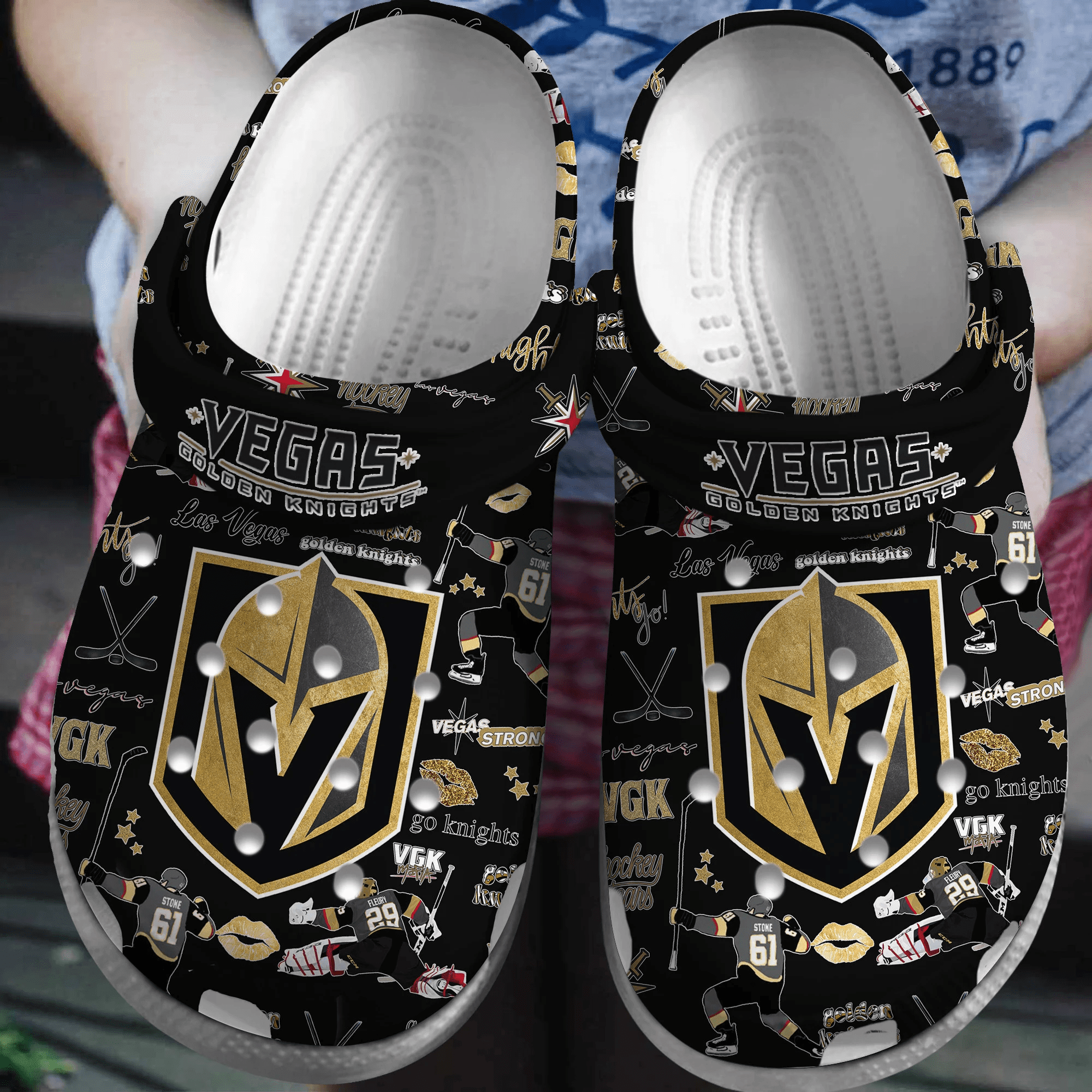 Vegas Golden Knights NHL Sport Crocs Crocband Clogs Shoes Comfortable For Men Women and Kids