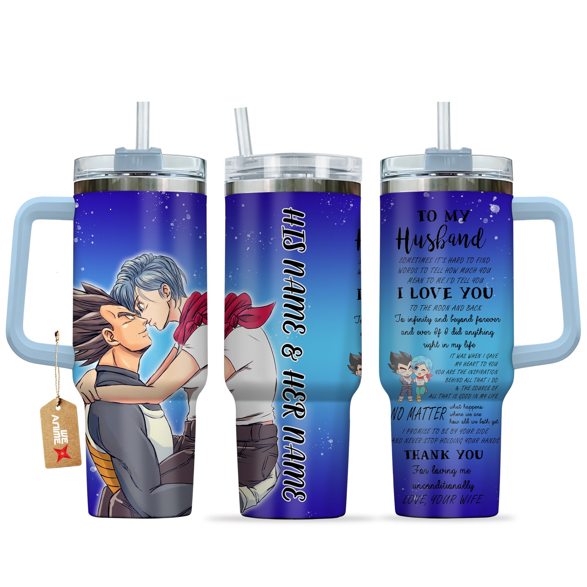 Vegeta & Bulma Dragon Ball Anime Valentine Custom Stanley Cup 40 oz 30 oz Tumbler With HandleTVC2301168