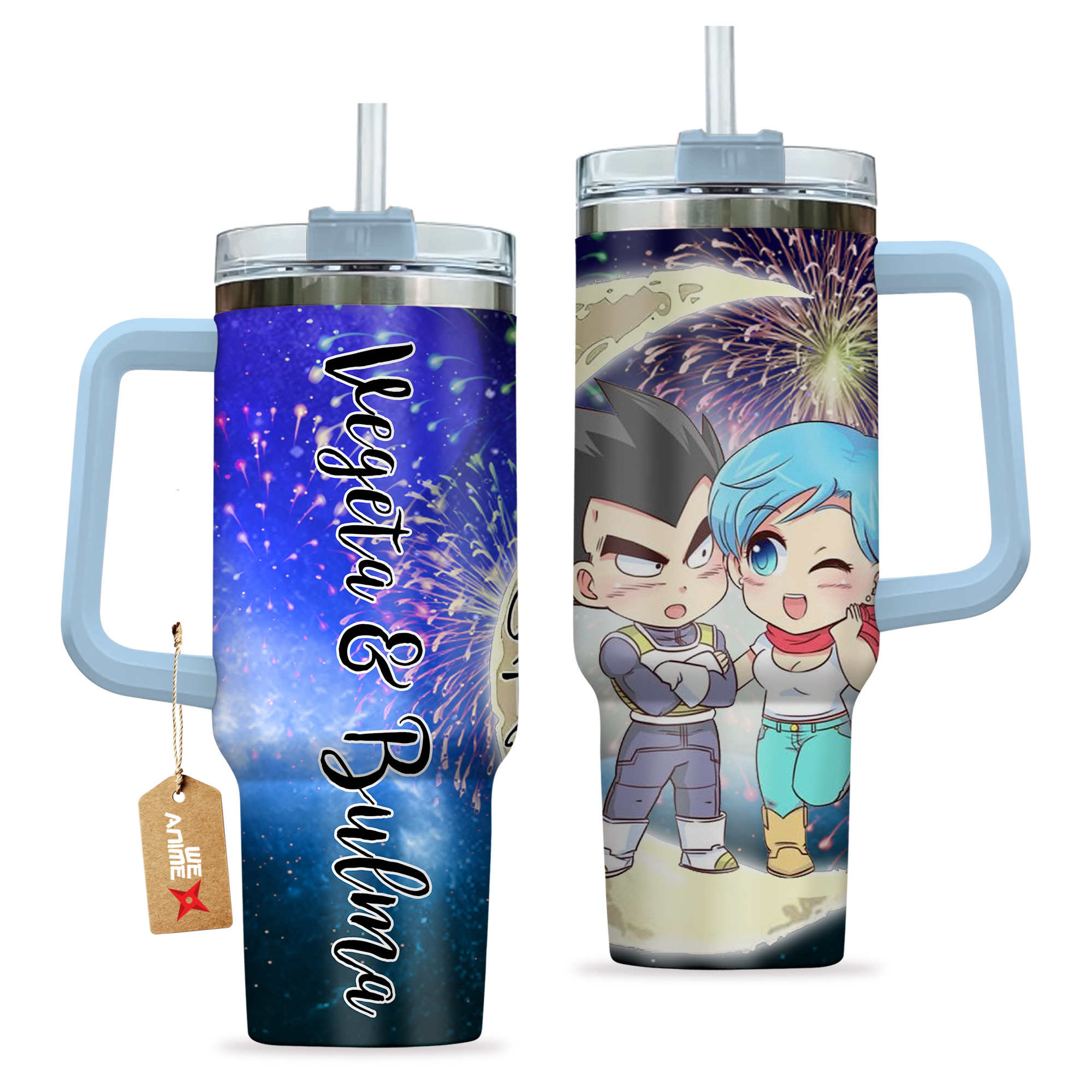 Vegeta & Bulma Dragon Ball Anime Valentine Custom Stanley Cup 40 oz 30 oz Tumbler With HandleTVC2301168 - Image 2