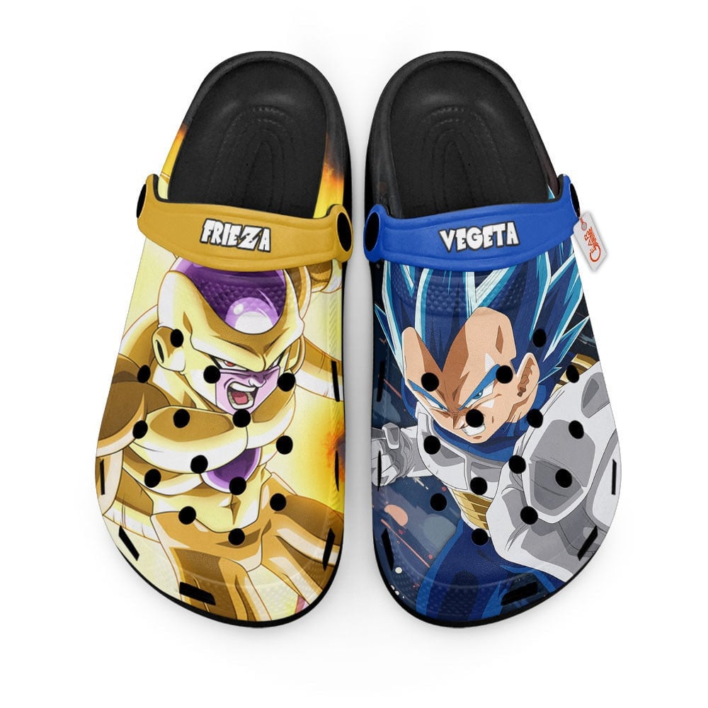 Vegeta Blue vs Golden Frieza Dragon Ball Anime Crocs Crocband Clogs Shoes Comfortable For Men Women and Kids