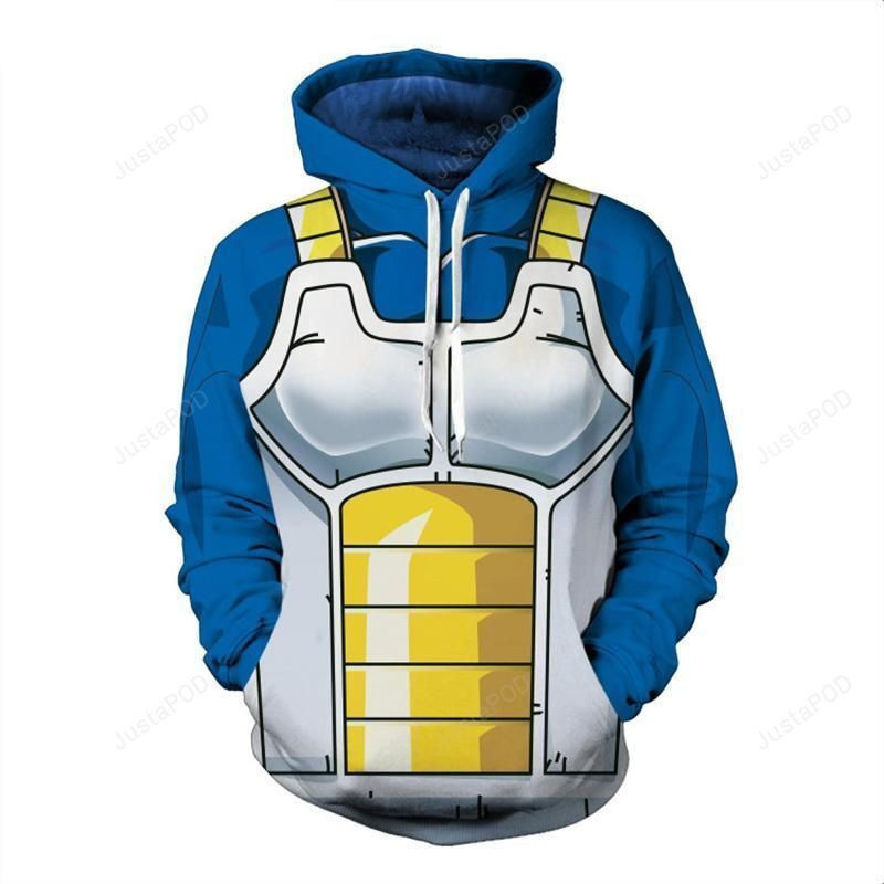 Vegeta Saiyan Armor Dragon Ball 3D All Over Print Hoodie, Zip Hoodie