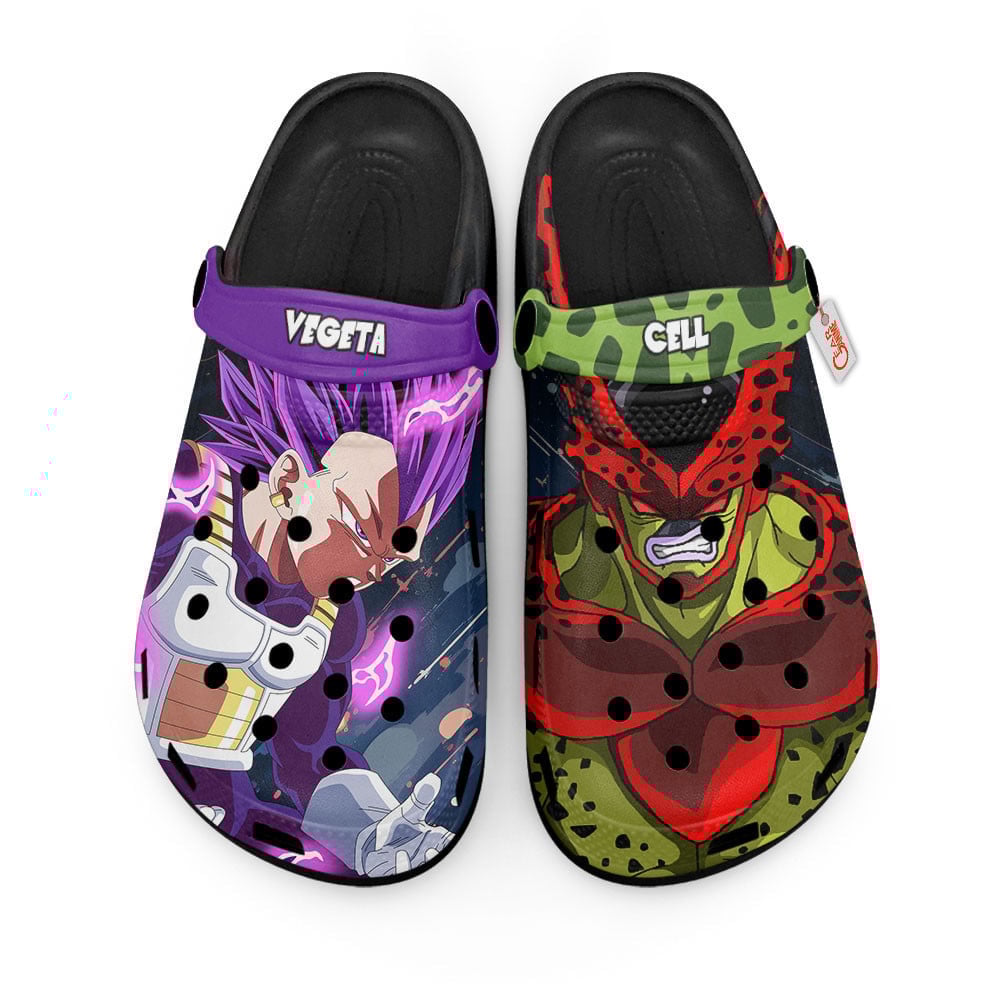 Vegeta Ultra Ego vs Cell Max Dragon Ball Anime Crocs Crocband Clogs Shoes Comfortable For Men Women and Kids