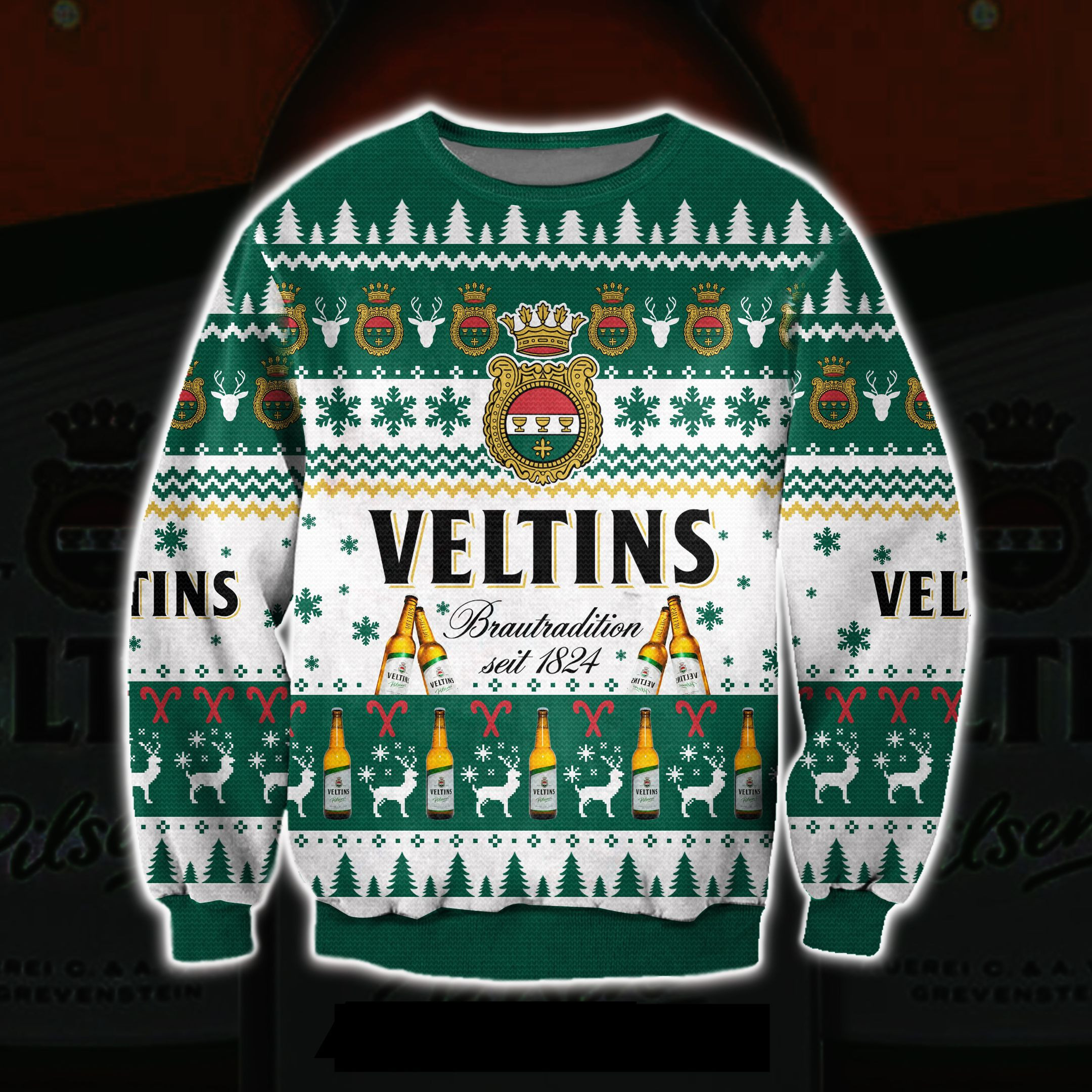 Veltins Beer 3D All Over Print Ugly Christmas Sweater Adult 3D Funny Matching for family