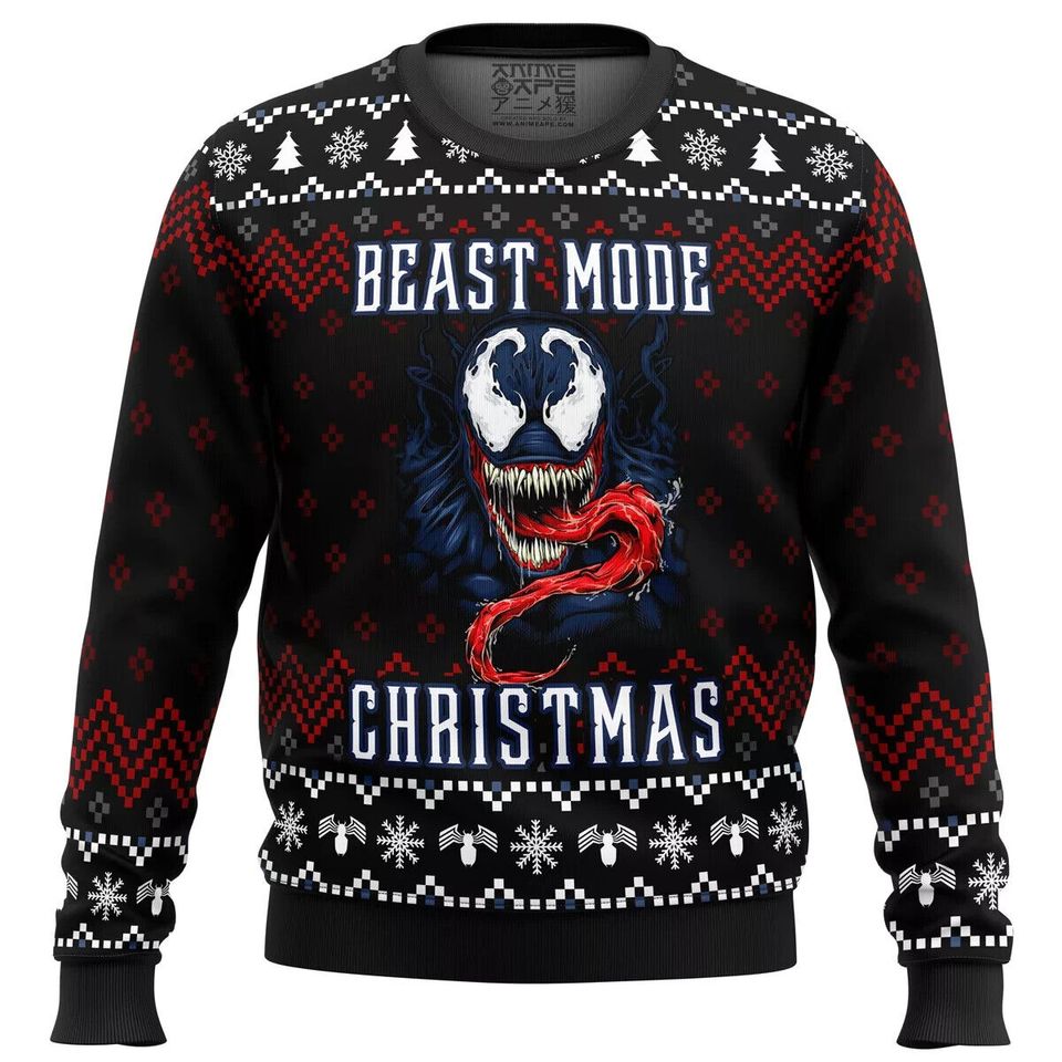 Venom Beasts Mode Ugly Happy Christmas 3D Sweater