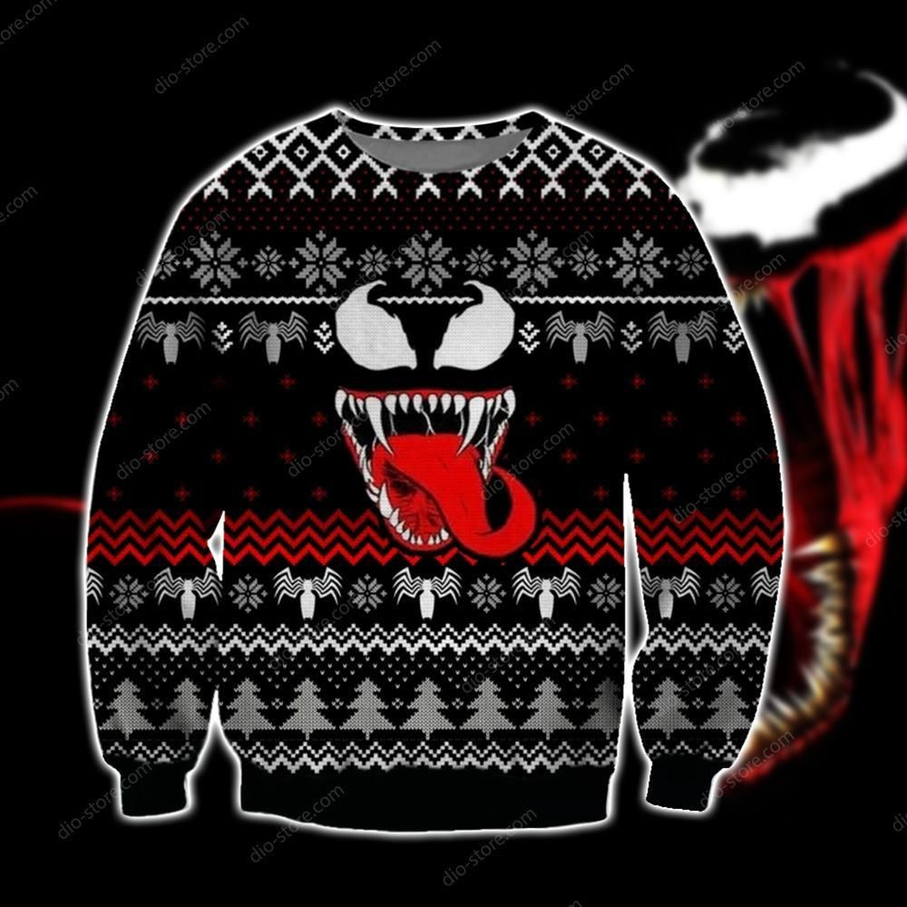 Venom Ugly Christmas Sweater Adult 3D Funny Matching for family