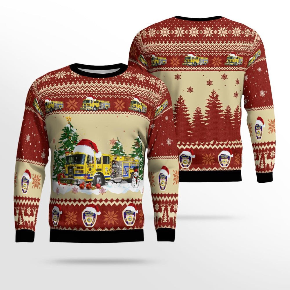 Verbank Dutchess County New York Union Vale Fire District Christmas Ugly Sweater Gift For Christmas