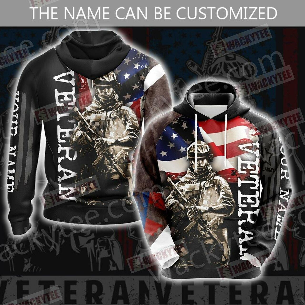 Veteran (Customized Name) Unisex 3D All Over Print Hoodie, Zip Hoodie