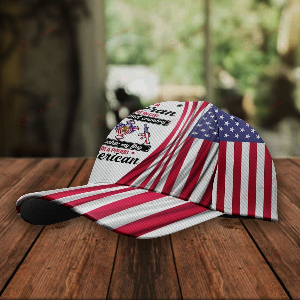 Veteran American Flag Hat Proud US Military I am A Veteran Hat Classic Cap Trucker Hats Custom Hats Gifts For Men & Women