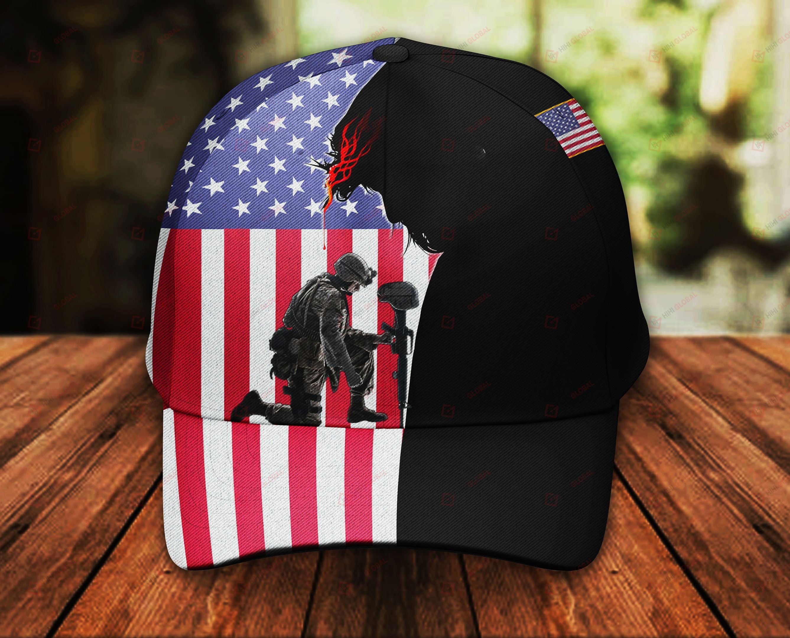 Veteran American Flag Hat Proud US Military Jesus Veteran Hat Classic Cap Trucker Hats Custom Hats Gifts For Men & Women