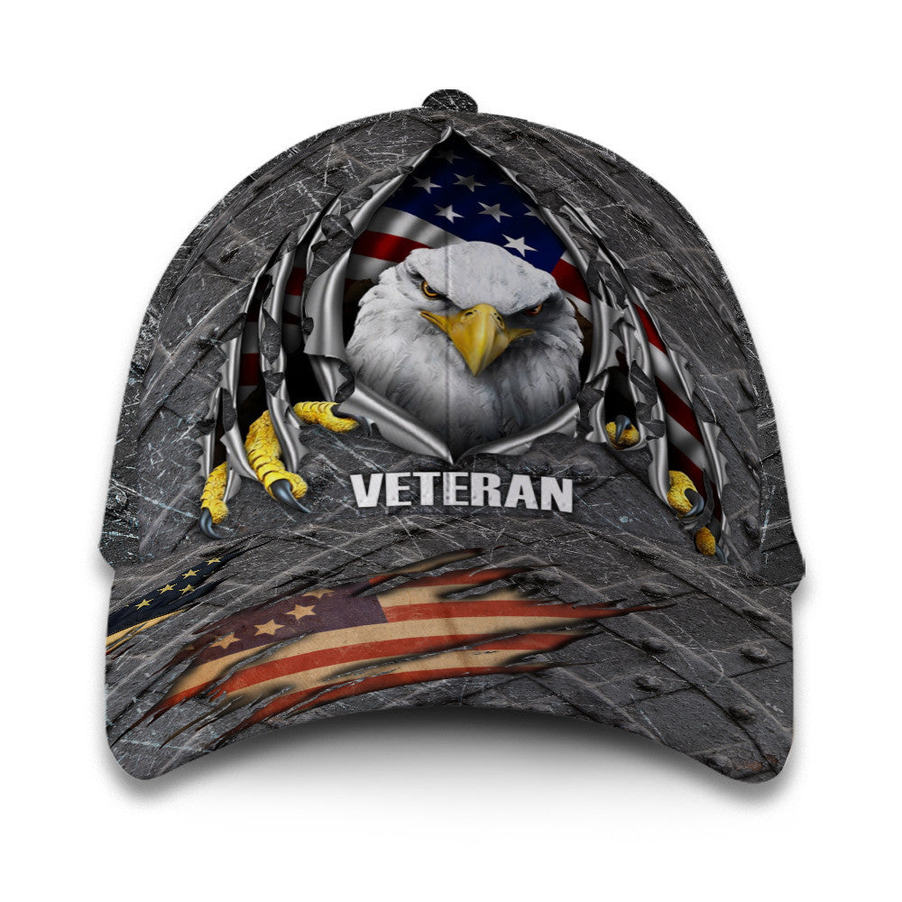 Veteran American Flag Hat Proud US Military Veteran Eagle Hat Classic Cap Trucker Hats Custom Hats Gifts For Men & Women