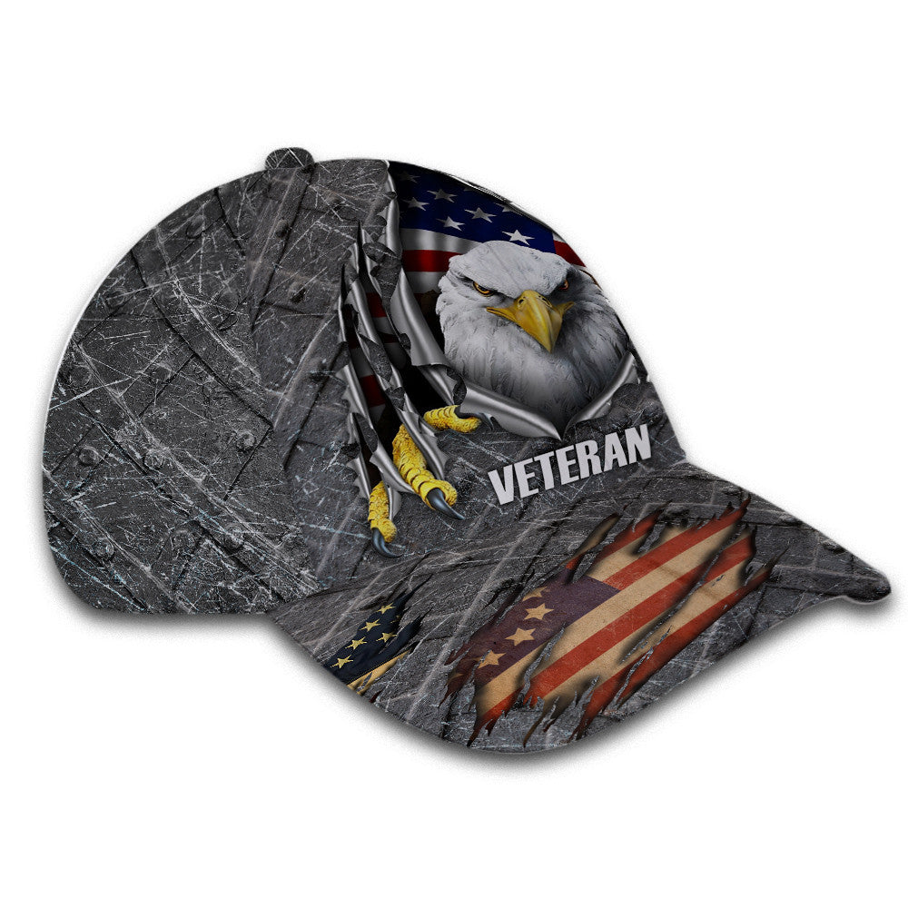 Veteran American Flag Hat Proud US Military Veteran Eagle Hat Classic Cap Trucker Hats Custom Hats Gifts For Men & Women