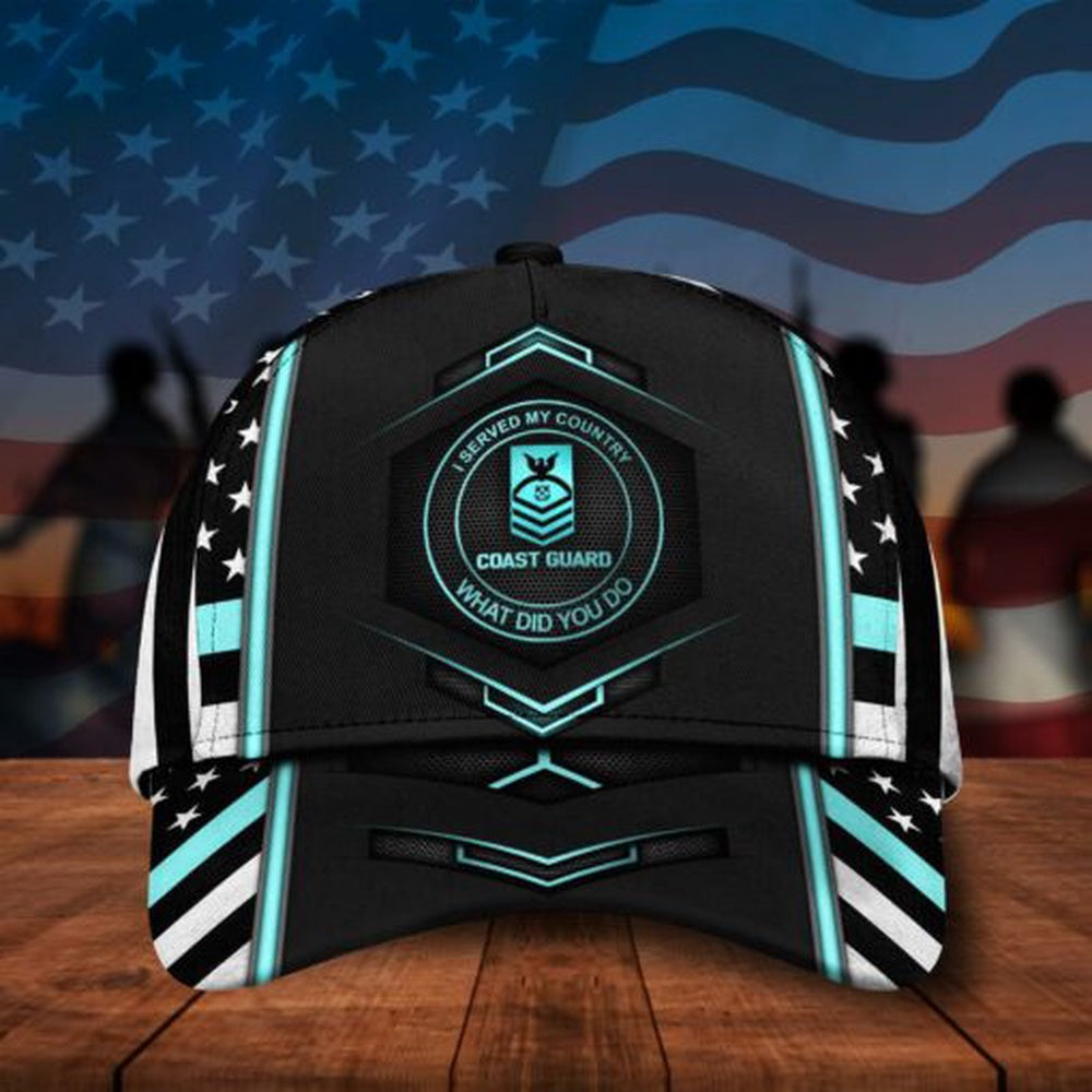 Veteran Cap, Us Coast Guard I Served My Country What Did You Do, Military Veteran Cap Trucker Hats Custom Hats Gifts For Men & Women