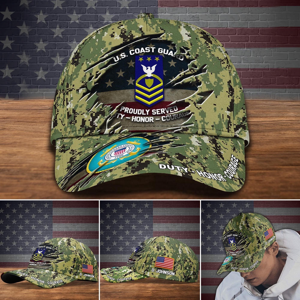 Veteran Cap, US Coast Guard US Military Hat Cap, Veteran Cap, Custom Cap, Gifts For Him Trucker Hats Custom Hats Gifts For Men & Women