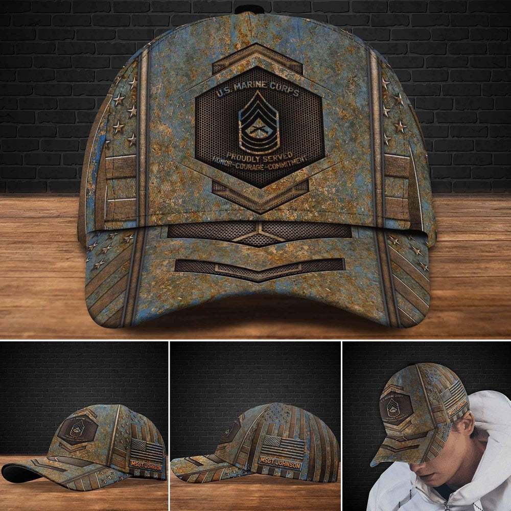 Veteran Cap, Us Marine Corps Military Veteran Hat Cap Custom Cap Trucker Hats Custom Hats Gifts For Men & Women