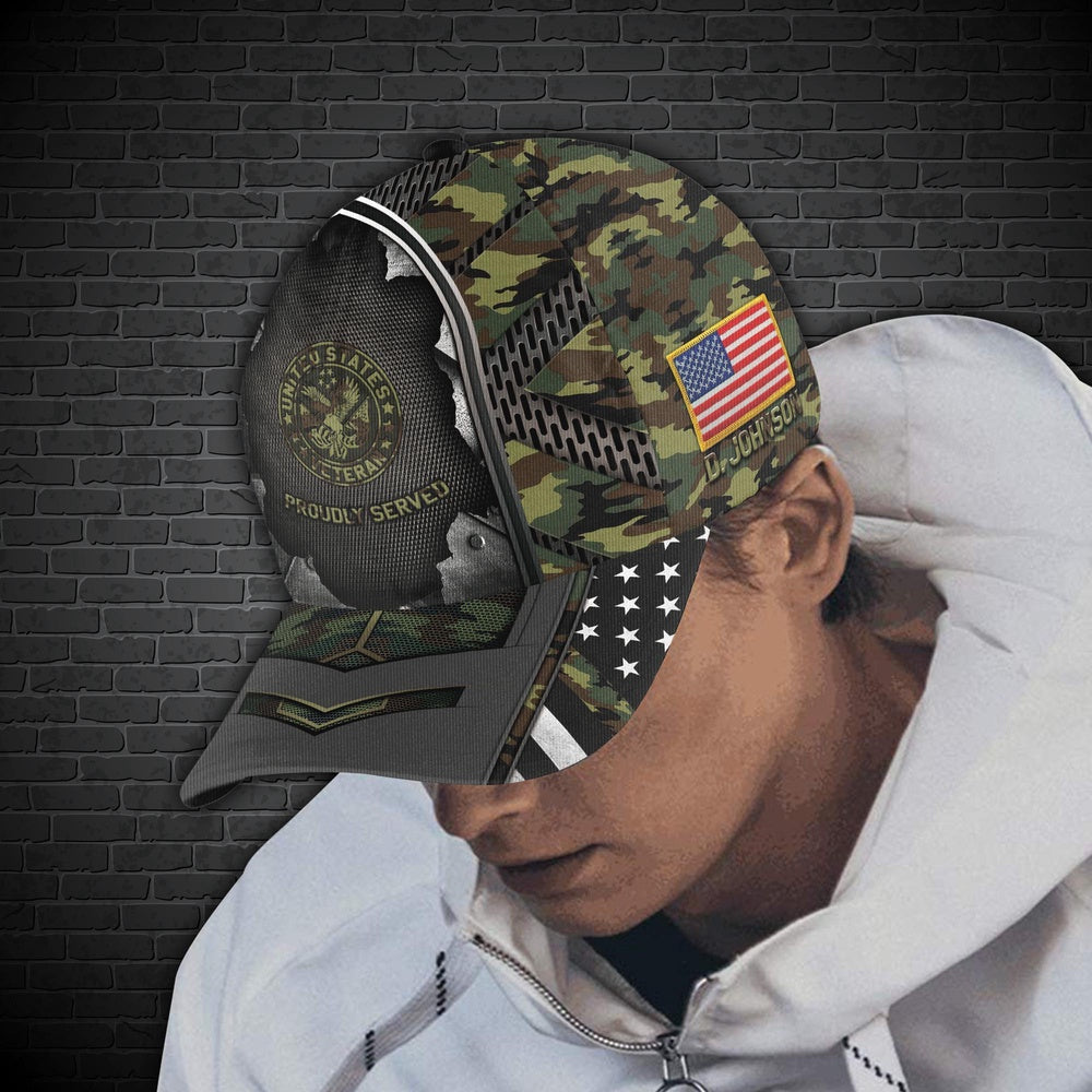 Veteran Cap, US Veteran Custom Cap, Military Camo Cap, Custom Gifts For Veteran Trucker Hats Custom Hats Gifts For Men & Women
