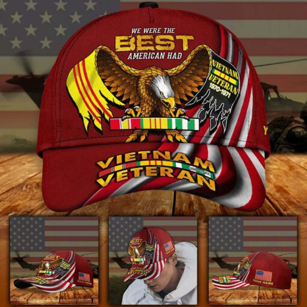 Veteran Cap, Vietnam Veteran Eagle Cap, We Were The Best America Had Custom Cap Trucker Hats Custom Hats Gifts For Men & Women