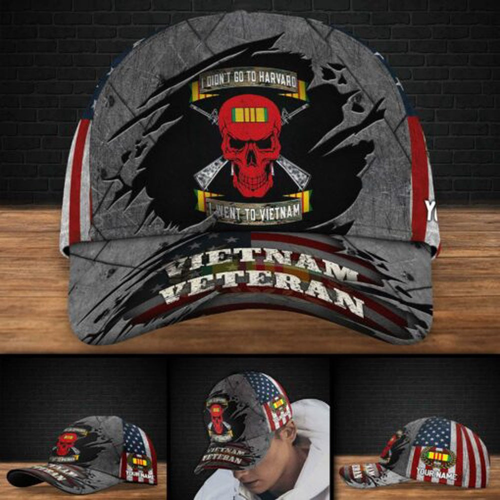 Veteran Cap, Vietnam Veteran I Didn't Go To Harvard I Went To Vietnam Vietnam Veteran Hat Trucker Hats Custom Hats Gifts For Men & Women