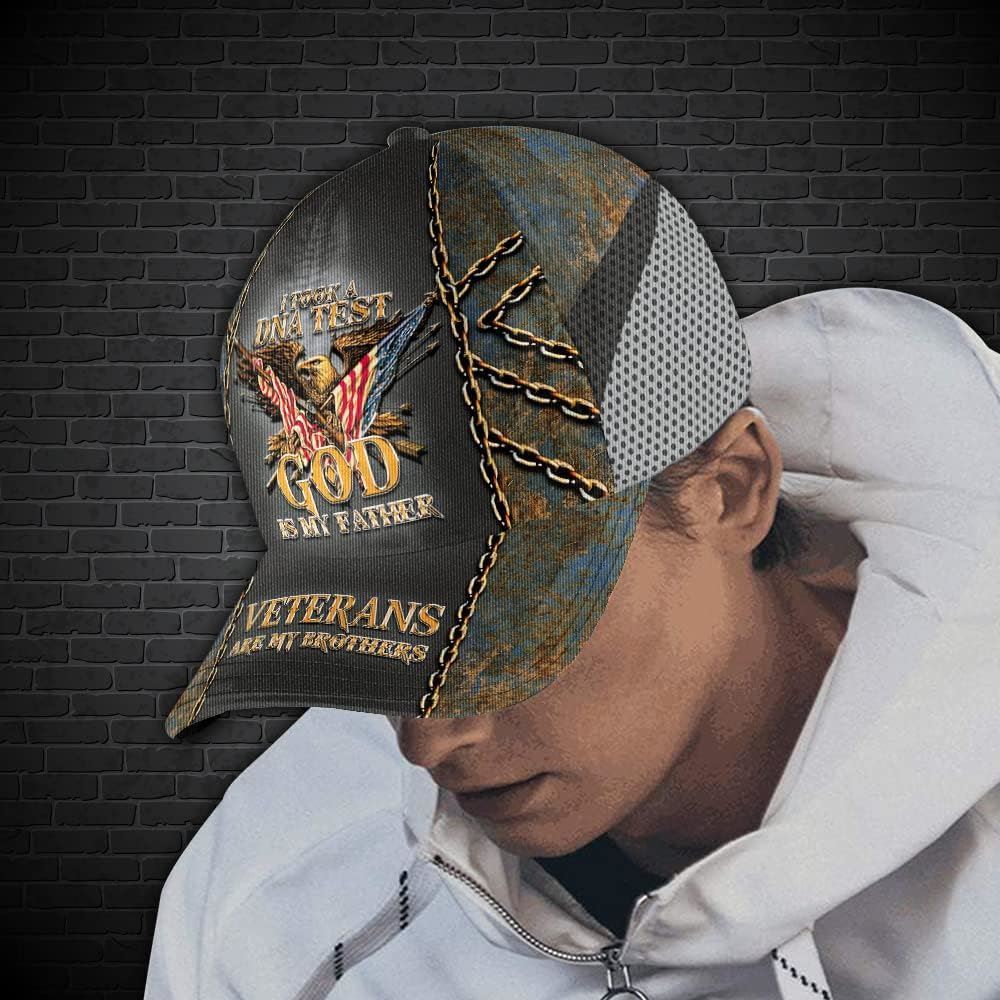 Veteran I Took A Dna Test And God Is My Father Baseball Cap Hat  Trucker Hats Custom Hats Gifts For Men & Women