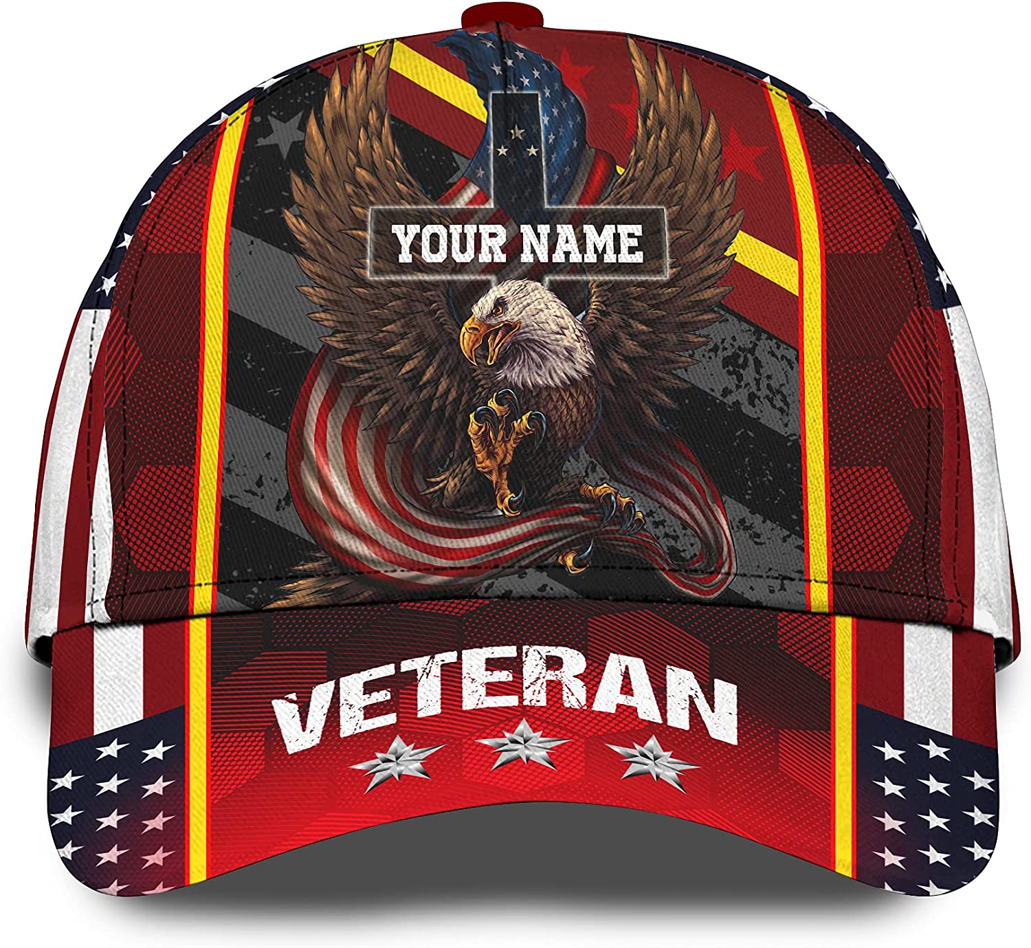 Veteran Personalized Custom Name Cap for American Patriots, Gift For Grandpa Dad Trucker Hats Custom Hats Gifts For Men & Women