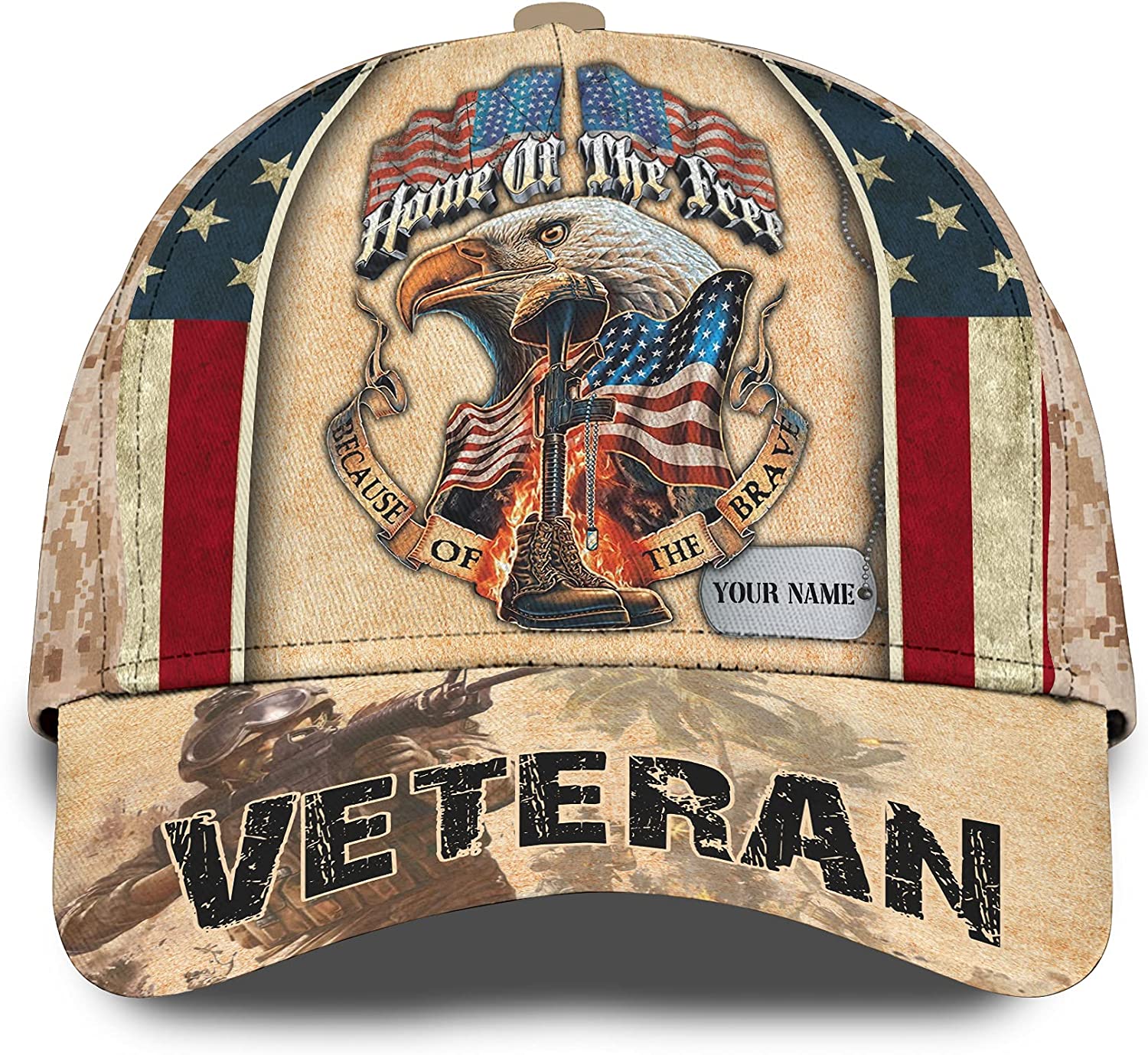 Veteran Personalized Custom Name Cap for American Patriots, Gift For Grandpa Dad Trucker Hats Custom Hats Gifts For Men & Women