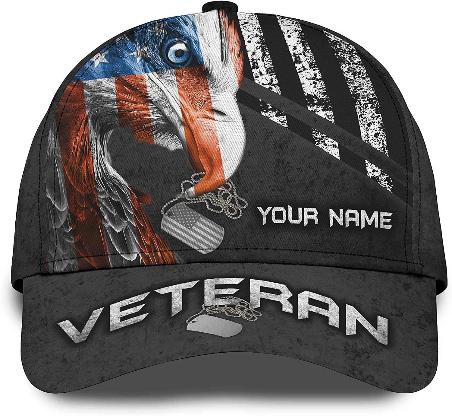 Veteran Personalized Custom Name Cap for American Patriots, Gift For Grandpa Dad Trucker Hats Custom Hats Gifts For Men & Women