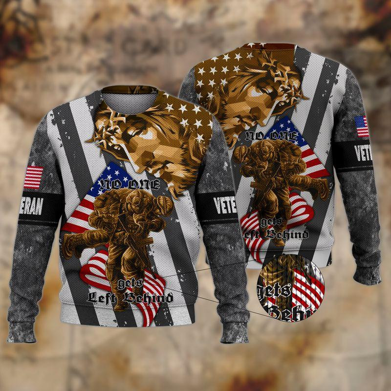 Veteran Ugly Christmas Sweater Adult 3D Funny Matching for family
