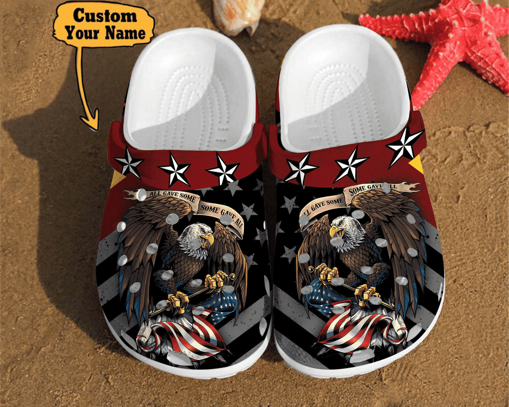 Veterans - Eagle America Flag Veteran Gift Clog Shoes For Men And Women