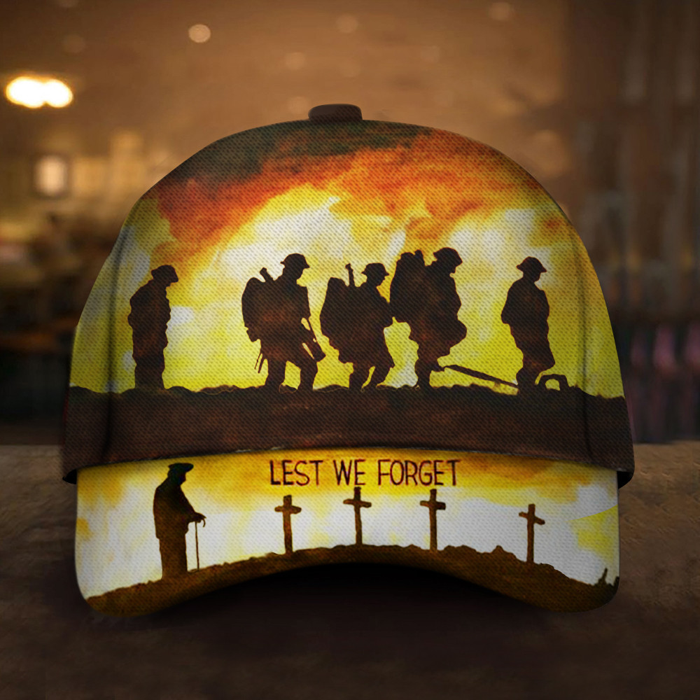 Veterans Lest We Forget Hat For Men Remembrance Day Military Patriotic Hats Trucker Hats Custom Hats Gifts For Men & Women