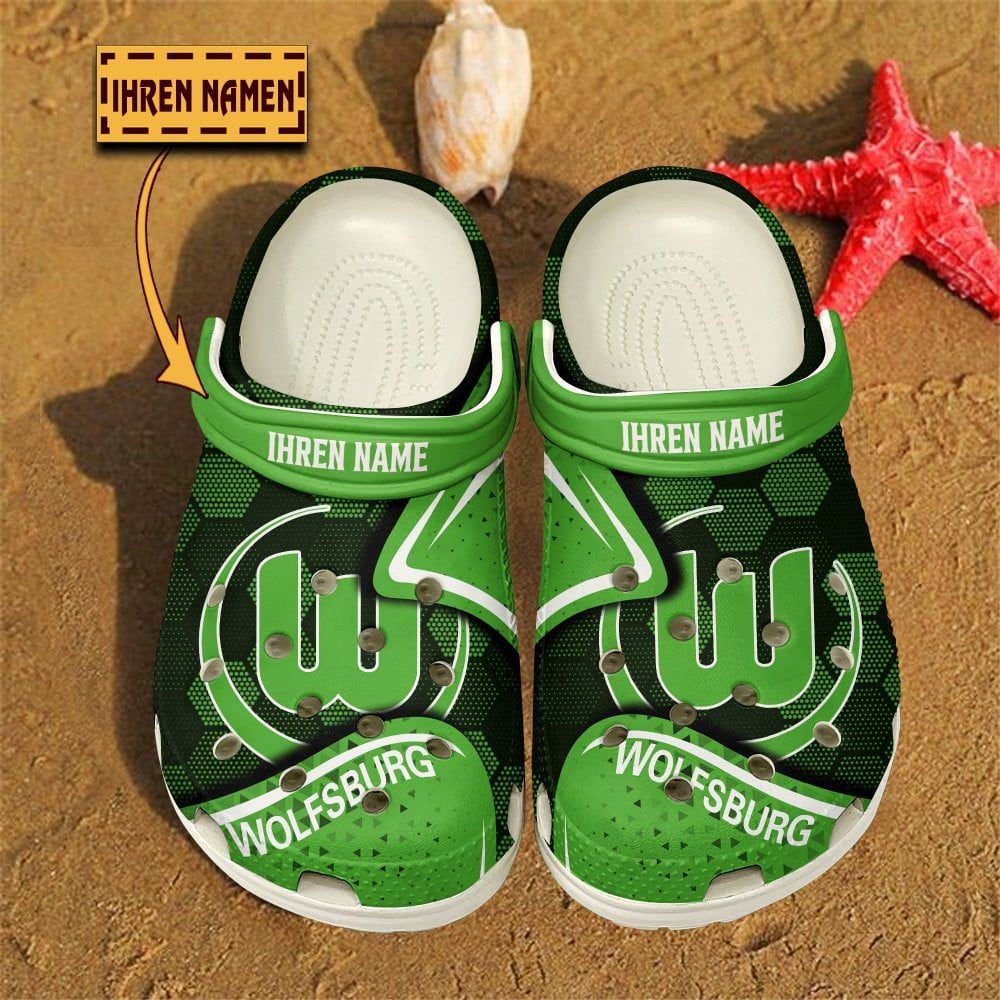 VfL Wolfsburg Bundesliga Sport Crocs Crocband Clogs Shoes Comfortable For Men Women and Kids