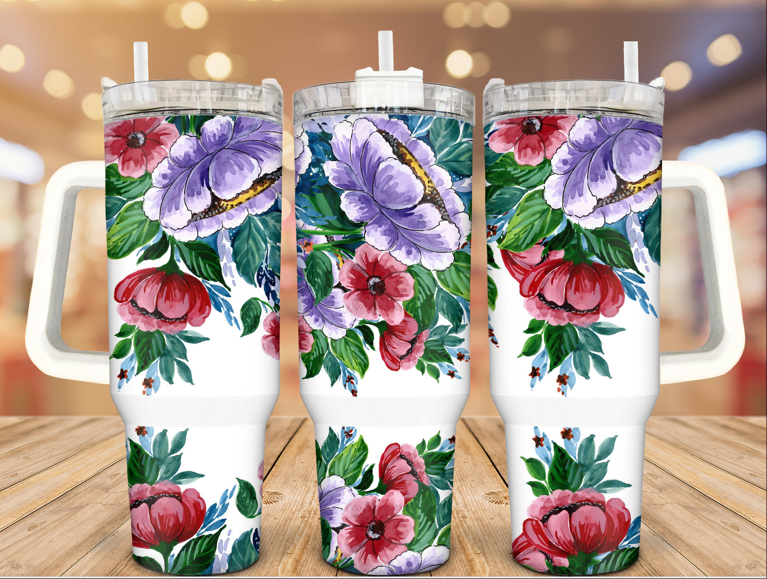 Vibrant Floral Custom Stanley Cup 40 oz 30 oz Tumbler With HandleTVC2301937