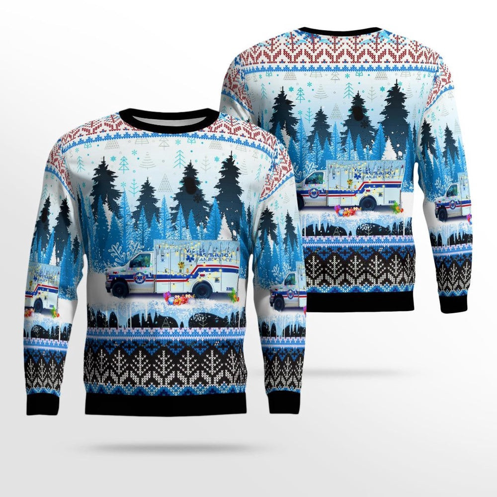 Victor Farmington Volunteer Ambulance Victor New York Christmas AOP Ugly Sweater Gift For Christmas