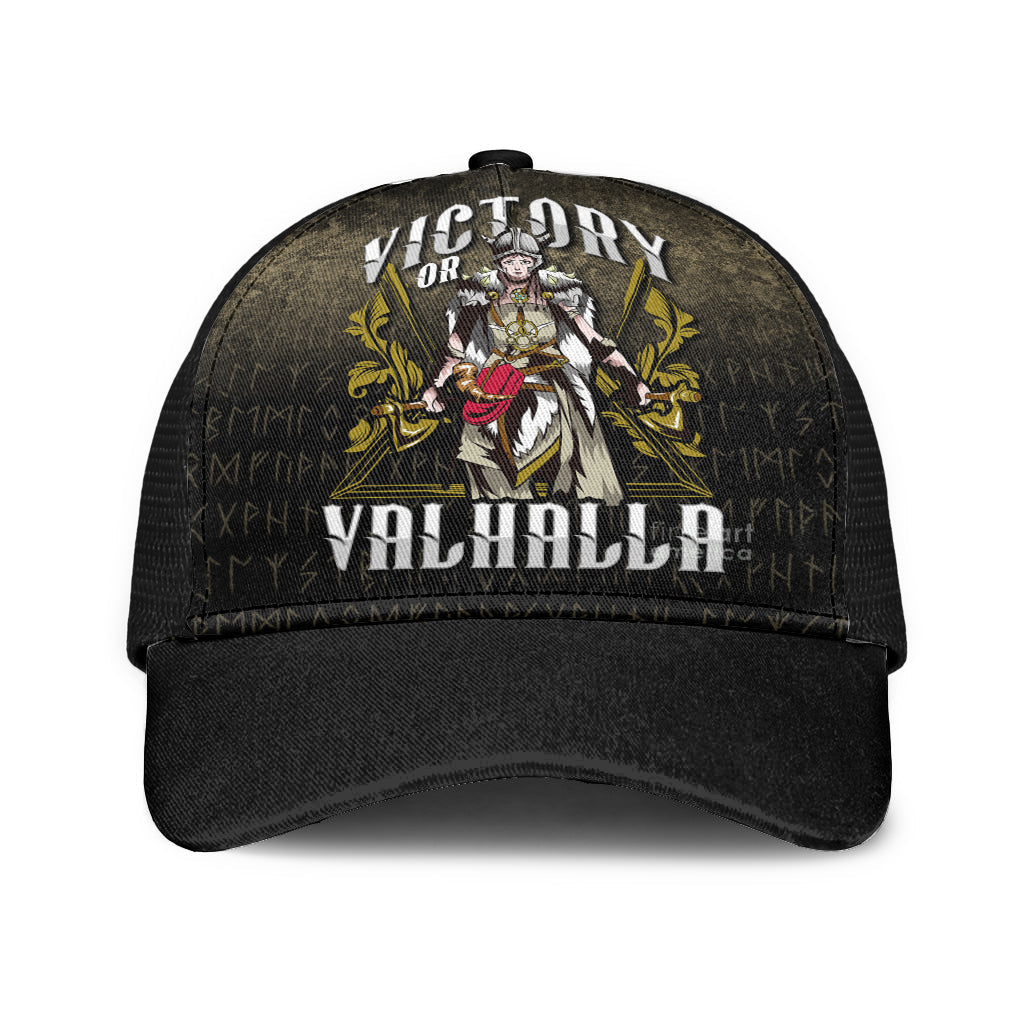 Victory Or Valhalla Norse Myth Viking Historical Mesh Back Cap Trucker Hats Custom Hats Gifts For Men & Women