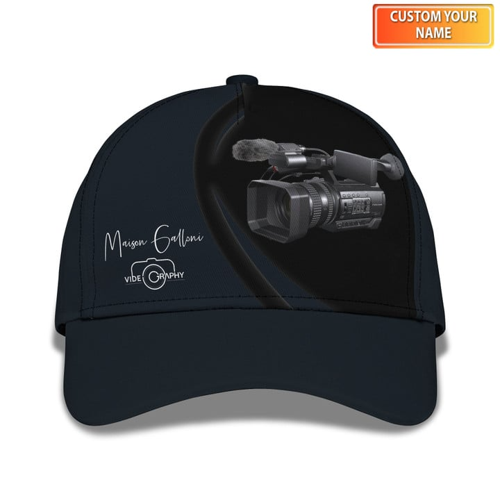 Videography Cap Personalized Name 3D Videographer Trucker Hats Custom Hats Gifts For Men & Women