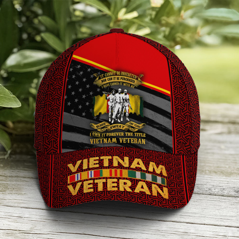 Vietnam Veteran Blood Sweet And Tears Baseball Cap Trucker Hats Custom Hats Gifts For Men & Women