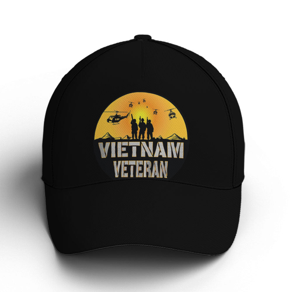 Vietnam Veteran Soldiers Black Baseball Cap Trucker Hats Custom Hats Gifts For Men & Women