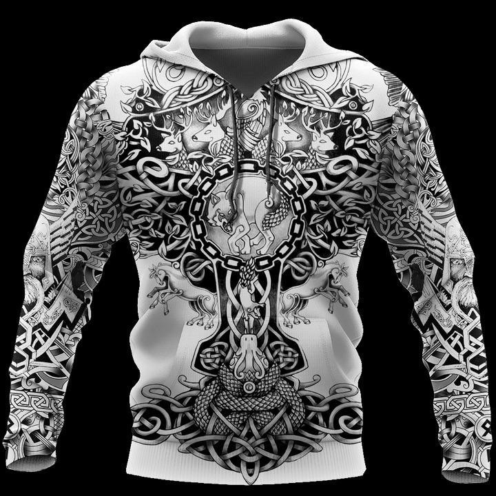 Viking 3D All Over Print Hoodie, Zip Hoodie