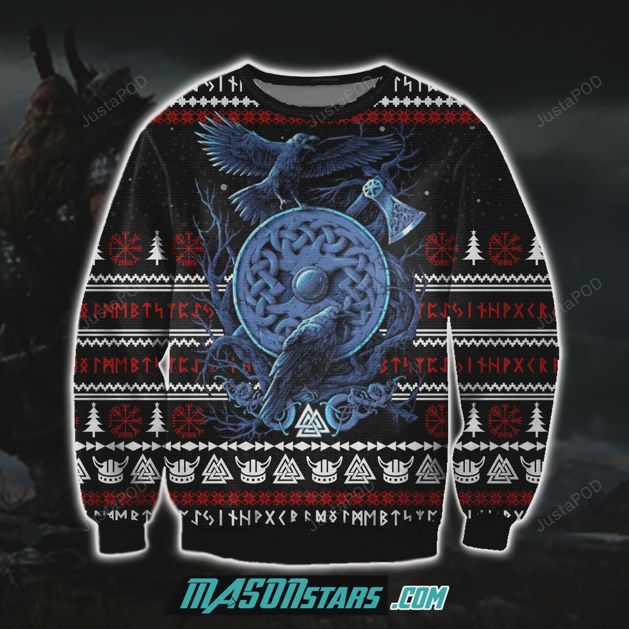 Viking 3D Print Ugly Christmas Sweater Adult 3D Funny Matching for family