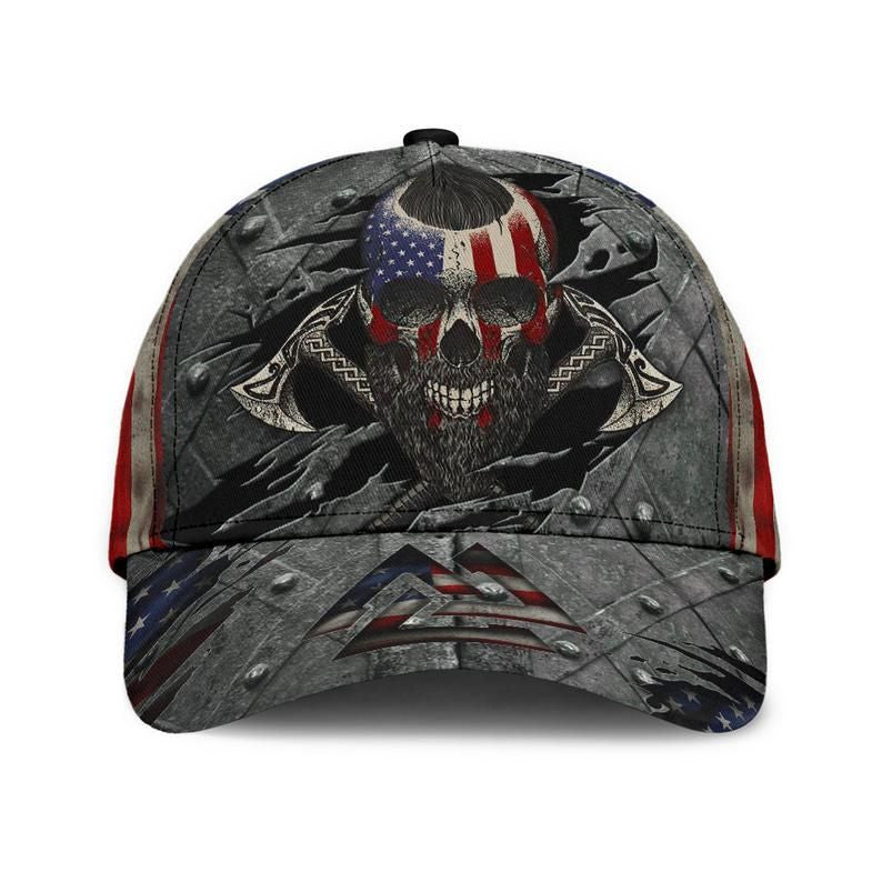 Viking American Flag Classic Cap 3D, Unisex Hat, Classical Cap, Women And Men Cap Trucker Hats Custom Hats Gifts For Men & Women