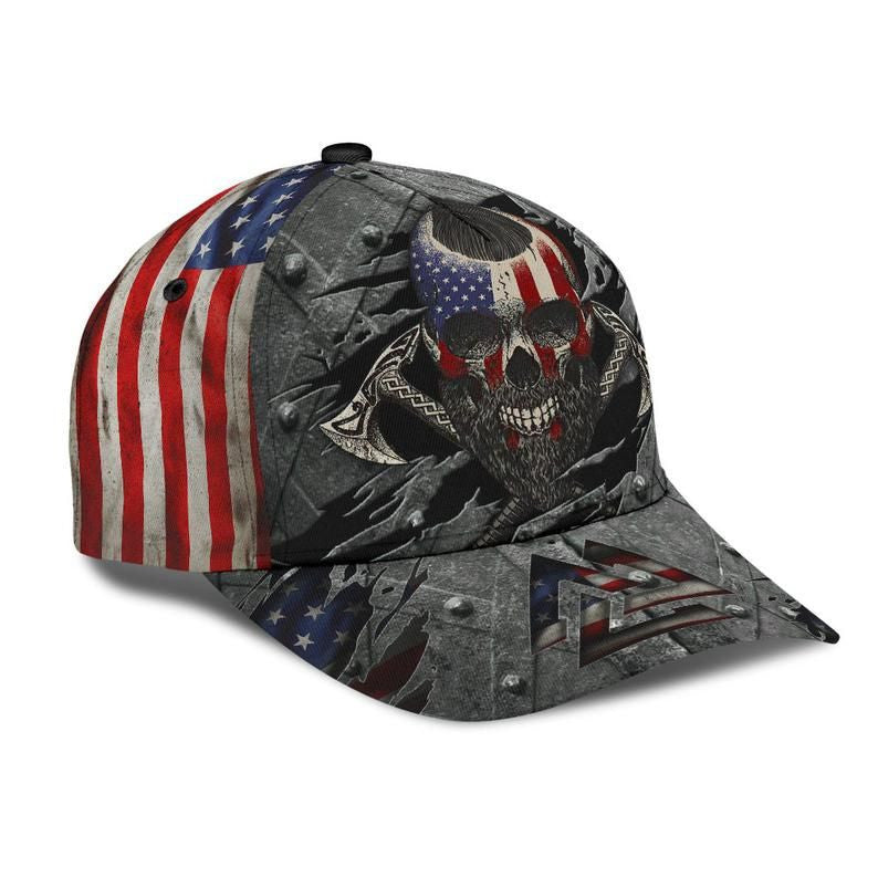 Viking American Flag Classic Cap 3D, Unisex Hat, Classical Cap, Women And Men Cap Trucker Hats Custom Hats Gifts For Men & Women