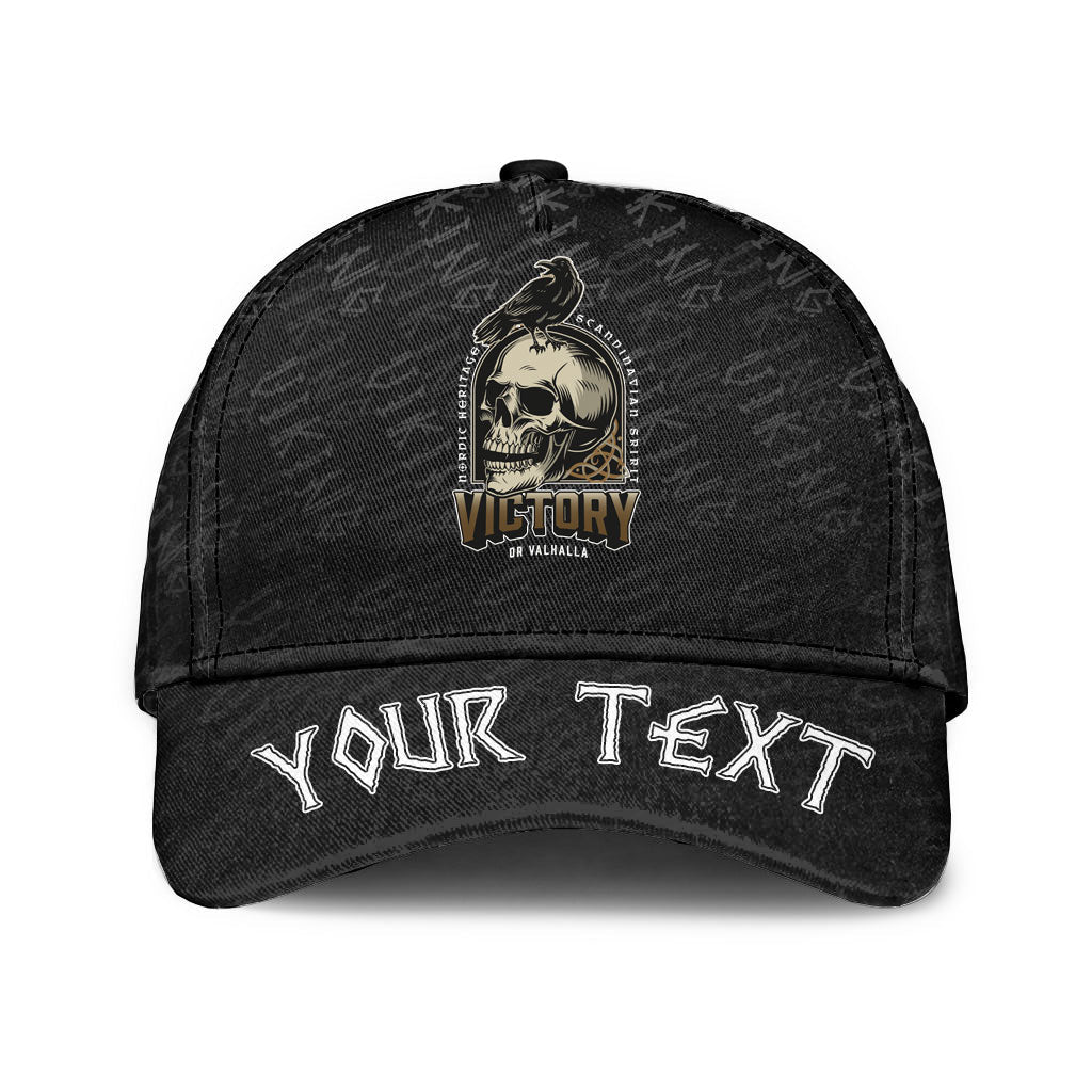 Viking Classic Cap (Custom) Raven and Skull Classic Cap RLT12 Trucker Hats Custom Hats Gifts For Men & Women