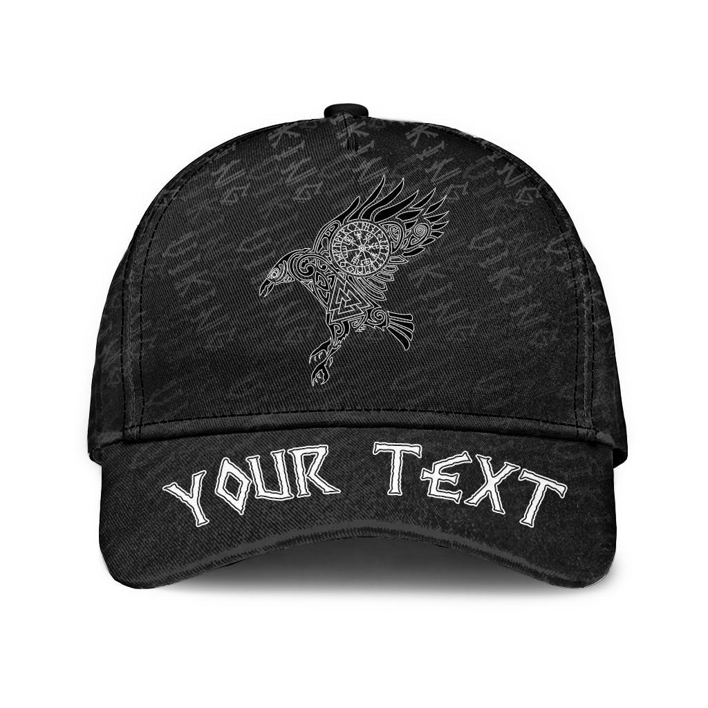 Viking Classic Cap (Custom) Raven Skull and Valknut Symbol Classic Cap RLT12 Trucker Hats Custom Hats Gifts For Men & Women