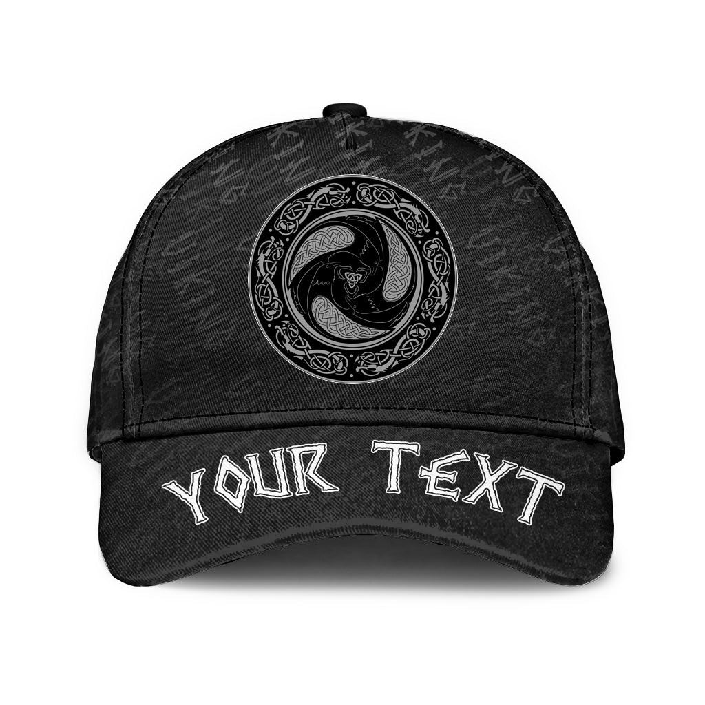Viking Classic Cap (Custom) Raven With Open Wings Classic Cap RLT12 Trucker Hats Custom Hats Gifts For Men & Women