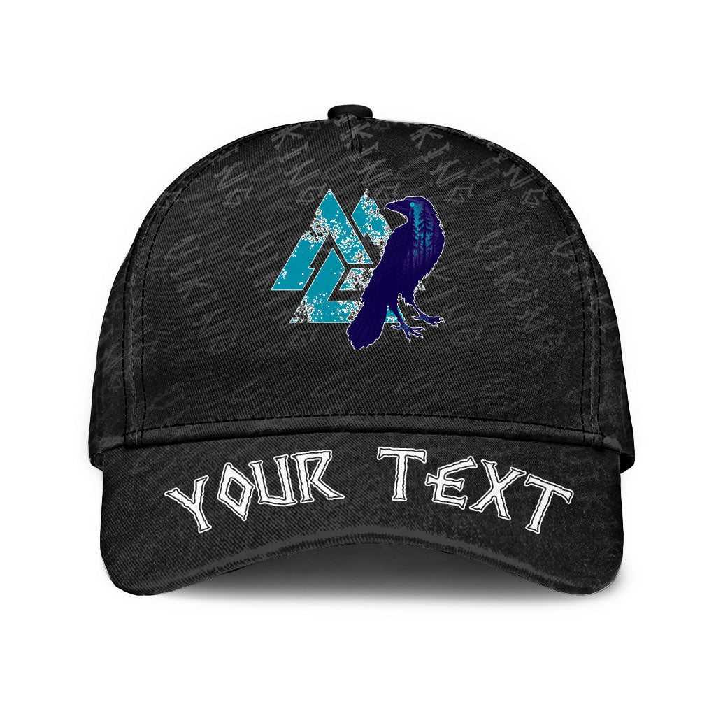 Viking Classic Cap (Custom) Raven With Open Wings Sacred Sign Of Viking Classic Cap RLT12 Trucker Hats Custom Hats Gifts For Men & Women